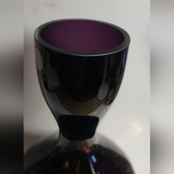 Art Glass Purple Amethyst Vase Torre & Tagus Collection - Picture 5 of 7